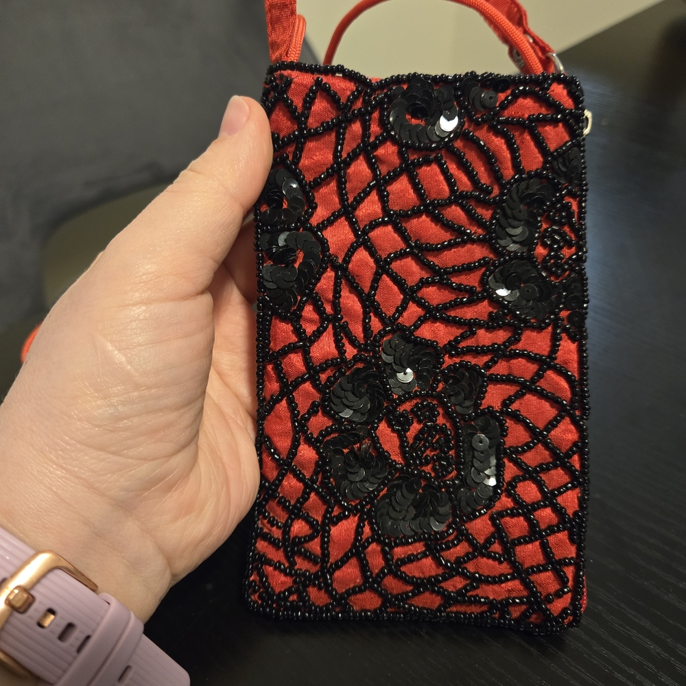 BAMBOO Red and Black Sequin Phone Case
